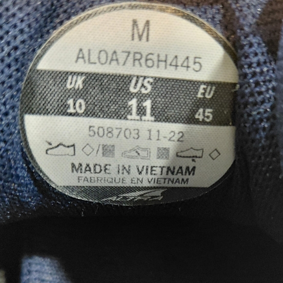 Altra Mens Lone Peak 7 Navy Light Blue Trail Running Shoes Gold Out Sole SIZE 11 - Picture 13 of 13